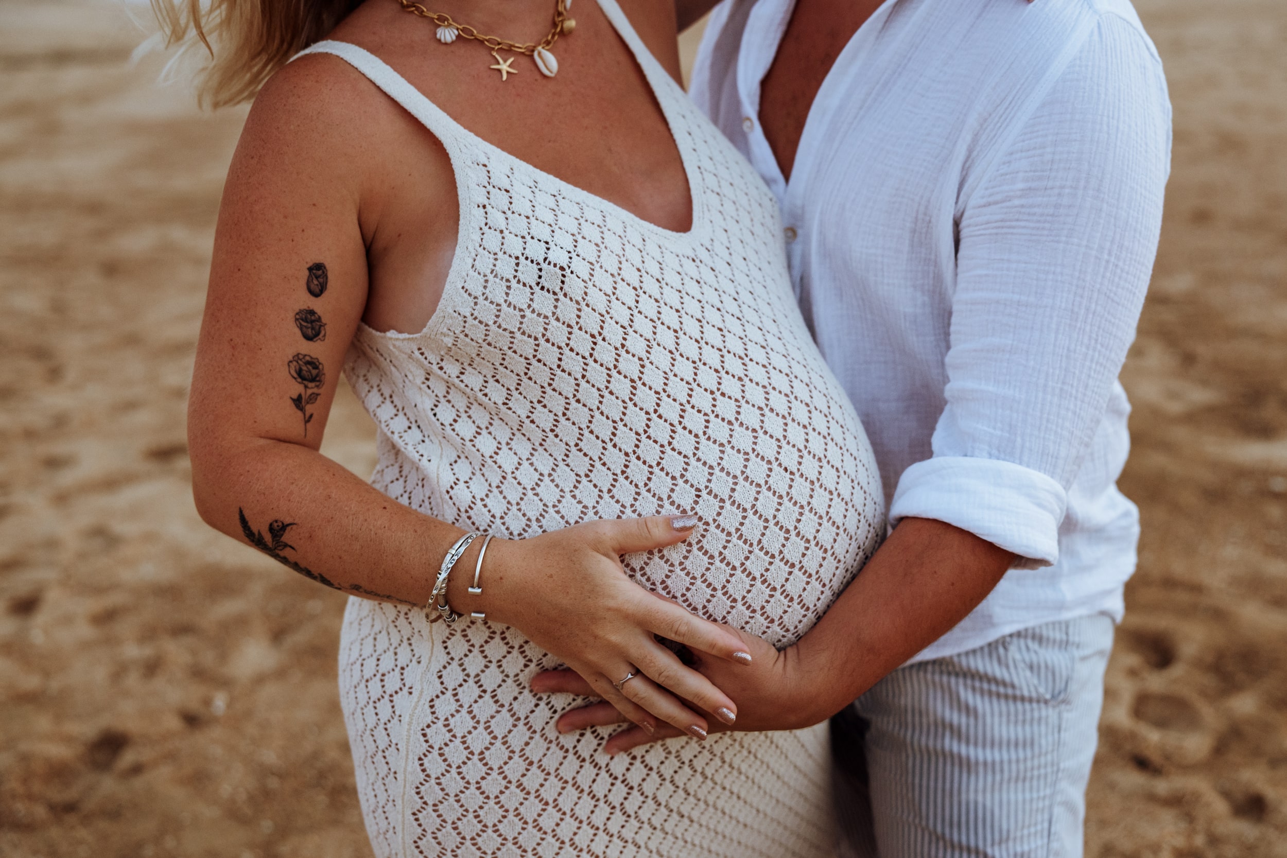 shooting photo grossesse sur la plage de Soustons dans les Landes